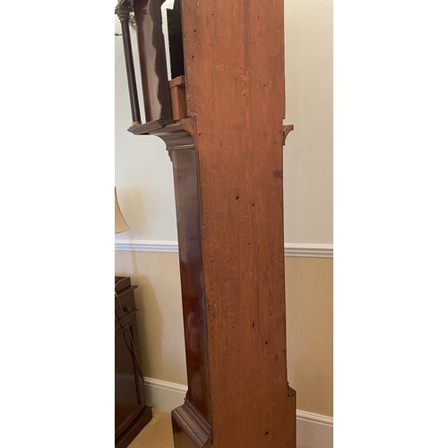 1375 - A 19th Century mahogany 8-day striking longcase clock with swan neck and painted dial. This item is ... 