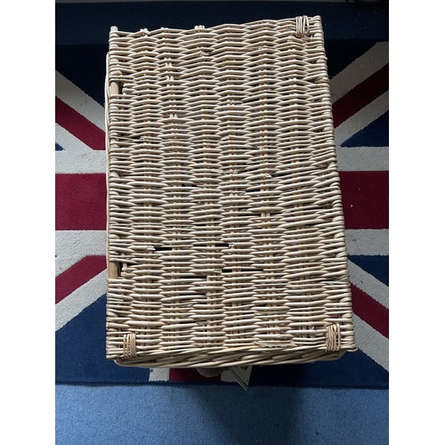 1382 - A wicker basket with rope handles 44cm high, 68cm wide, 54cm deep. This item is not held by PF Windi... 