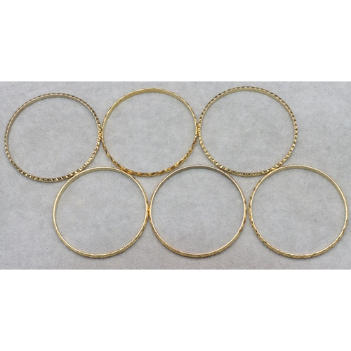 673 - 6 various gold plated bangles