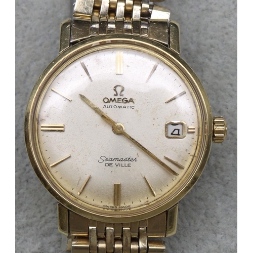 679 - An Omega gentlemen's automatic Seamaster De Ville gold plated and steel circular wristwatch with cal... 