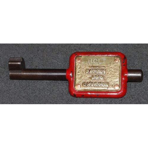 887 - GWR Tyers No.9 single line steel key token 