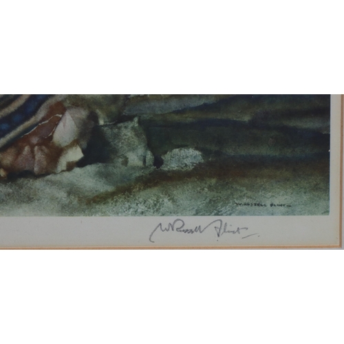 182 - William Russell Flint, coloured print, 43cm x 57cm, blind stamped 