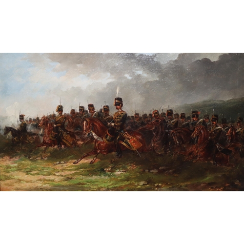 188 - Major T S Seccombe,  a 19th Century military oil on canvas, 32.5 x 55cm, 