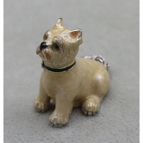 264 - A Saturno 925 silver and enamelled Highland Terrier, 4cm long, 3.4cm high, 1.2oz