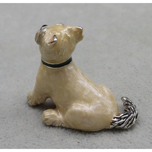 264 - A Saturno 925 silver and enamelled Highland Terrier, 4cm long, 3.4cm high, 1.2oz