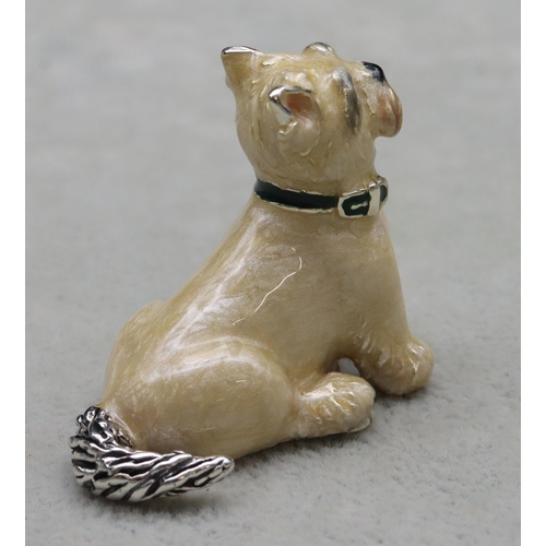 264 - A Saturno 925 silver and enamelled Highland Terrier, 4cm long, 3.4cm high, 1.2oz