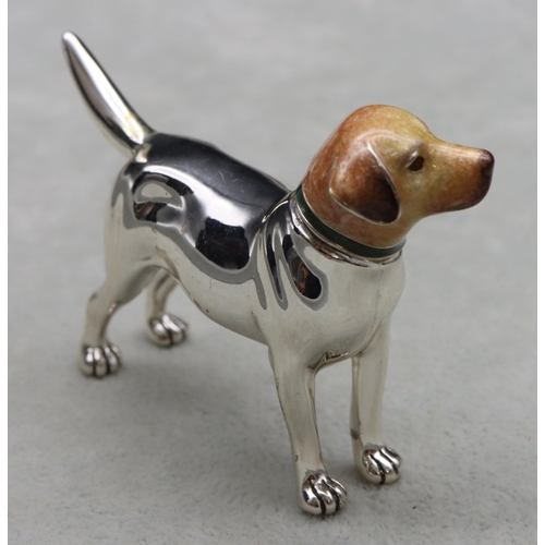 267 - A Saturno 925 silver and enamelled Labrador, 7.3cm long, 5cm high, 1.9oz