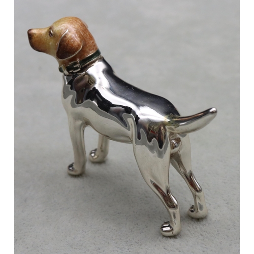 267 - A Saturno 925 silver and enamelled Labrador, 7.3cm long, 5cm high, 1.9oz