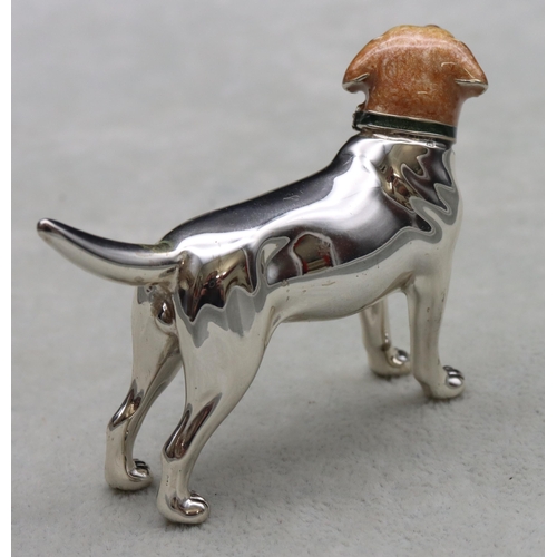 267 - A Saturno 925 silver and enamelled Labrador, 7.3cm long, 5cm high, 1.9oz