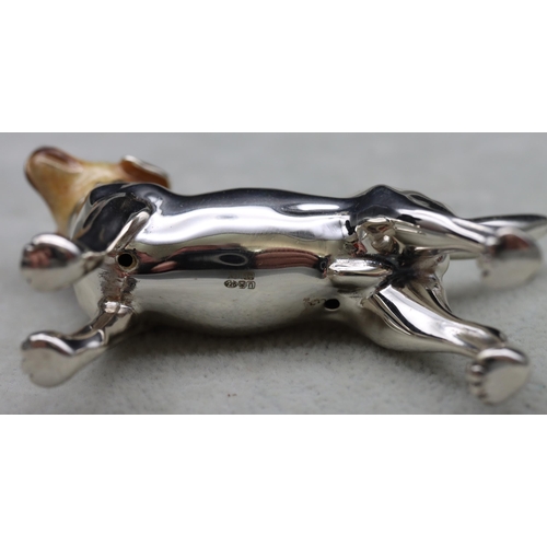 267 - A Saturno 925 silver and enamelled Labrador, 7.3cm long, 5cm high, 1.9oz