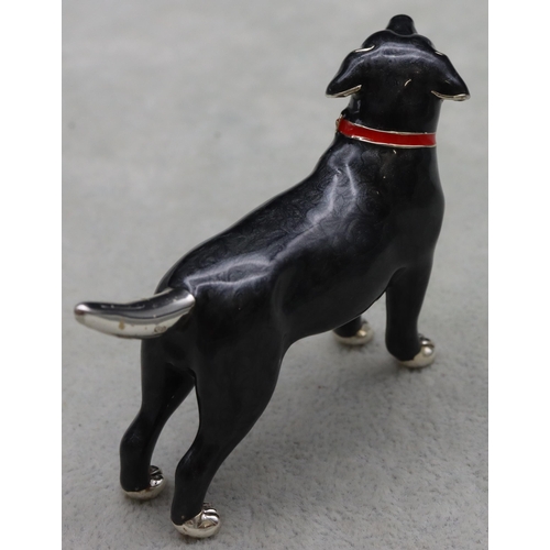 268 - A Saturno 925 silver and enamelled black Labrador, 7.4cm long, 5cm high, 2oz