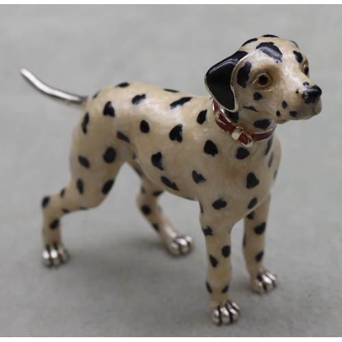 269 - A Saturno 925 silver and enamelled Dalmatian, 7.5cm long, 6cm high, 1.9oz gross