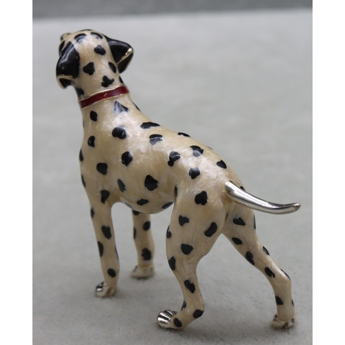 269 - A Saturno 925 silver and enamelled Dalmatian, 7.5cm long, 6cm high, 1.9oz gross