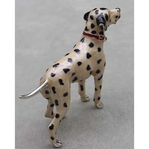 269 - A Saturno 925 silver and enamelled Dalmatian, 7.5cm long, 6cm high, 1.9oz gross