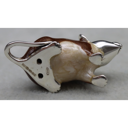 270 - A Saturno 925 silver and enamelled Mouse, 3.5cm long, 0.48oz