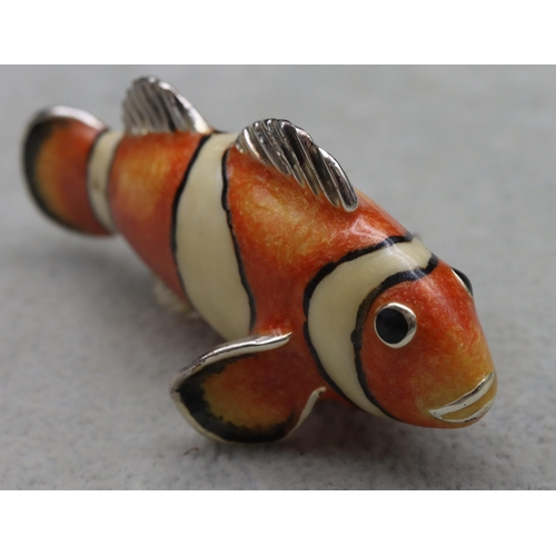 273 - A Saturno 925 silver and enamelled model of a Clown fish, 6cm long, 1.1oz