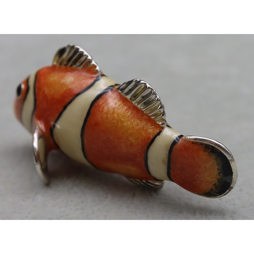 273 - A Saturno 925 silver and enamelled model of a Clown fish, 6cm long, 1.1oz