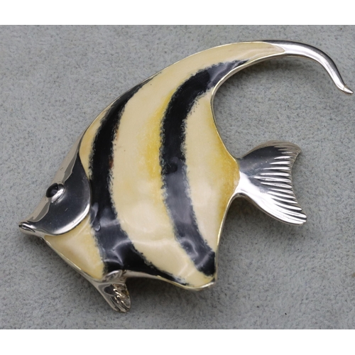 274 - A Saturno 925 silver and enamelled Angel fish, 8cm high, 2.5oz