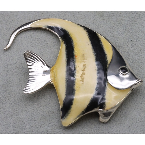 274 - A Saturno 925 silver and enamelled Angel fish, 8cm high, 2.5oz