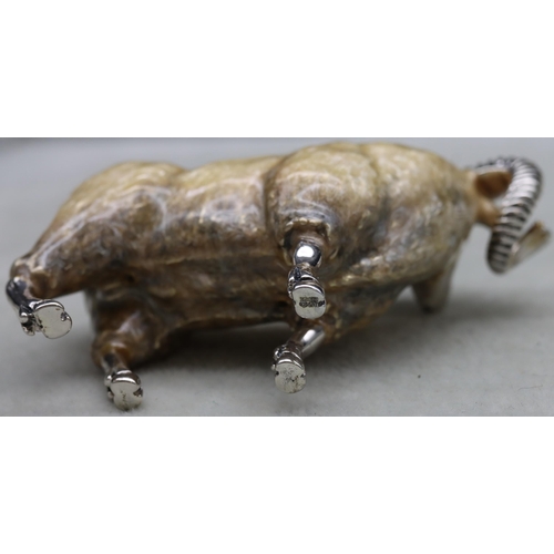 281 - A Saturno 925 silver and enamelled figure of a Ram, 7.5cm long, 5.5cm high, 4.2oz