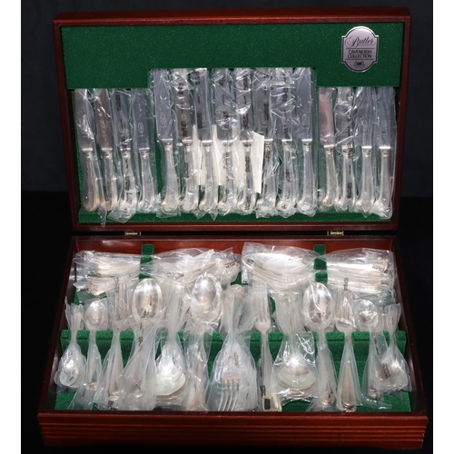 290 - A Butler Cavendish silver plated 8-place setting complete flatware service (mostly still in original... 