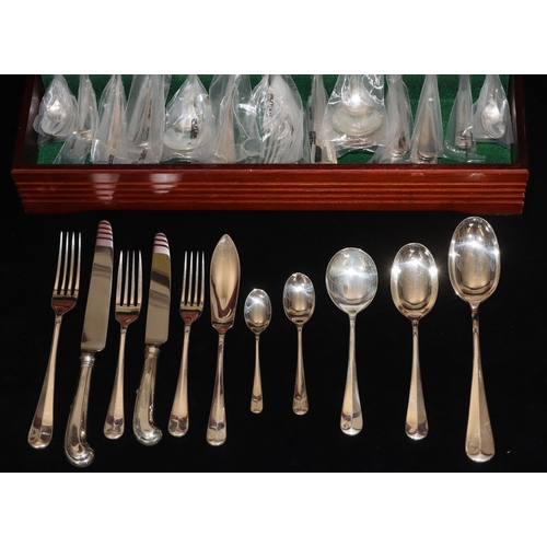 290 - A Butler Cavendish silver plated 8-place setting complete flatware service (mostly still in original... 