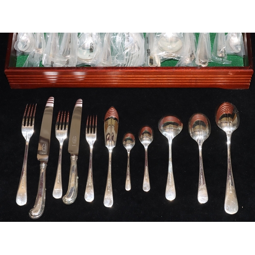 290 - A Butler Cavendish silver plated 8-place setting complete flatware service (mostly still in original... 