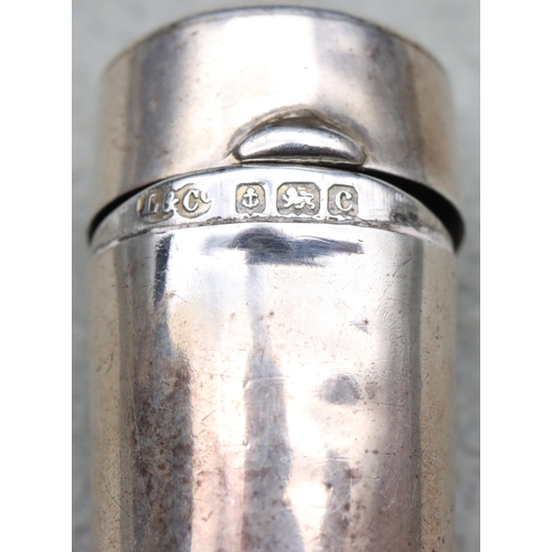 294 - A Liberty & Co. Birmingham silver cylindrical cheroot holder with hinged lid, 15.1 oz