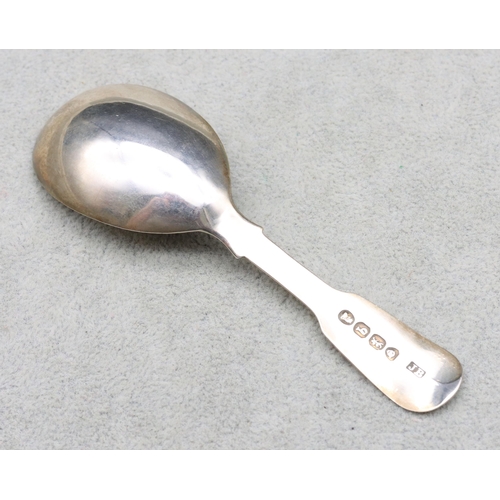 301 - A William IV silver caddy spoon with engraved bowl, London 1831, maker's mark JB