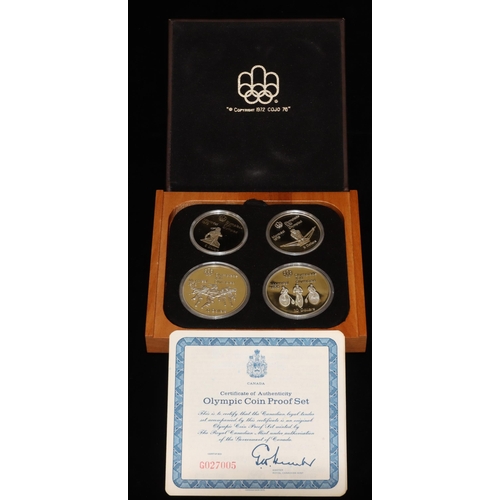 547 - Elizabeth II Canadian Olympic Games Montreal 1976 4 coin silver proof set, 1974 (boxed with certific... 