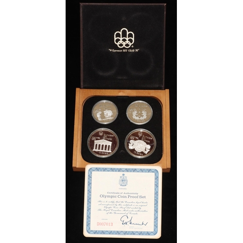 548 - Elizabeth II Canadian Olympic Games Montreal 1976 4 coin silver proof set, 1974 (boxed with certific... 