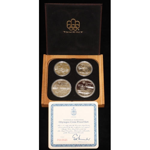 549 - Elizabeth II Canadian Olympic Games Montreal 1976 4 coin silver proof set, 1975 (boxed with certific... 