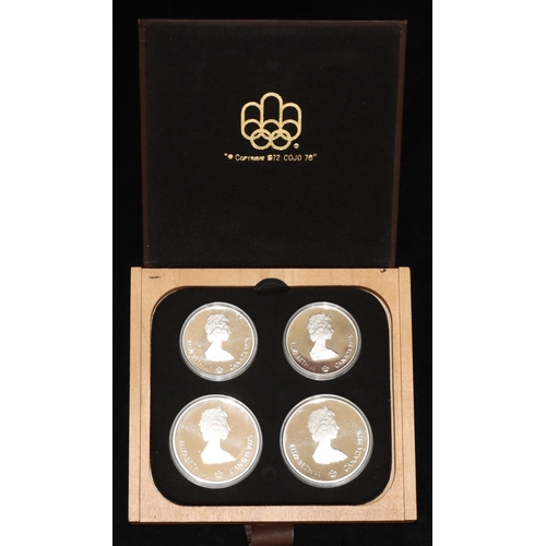 550 - Elizabeth II Canadian Olympic Games Montreal 1976 4 coin silver proof set, 1975 (boxed with certific... 