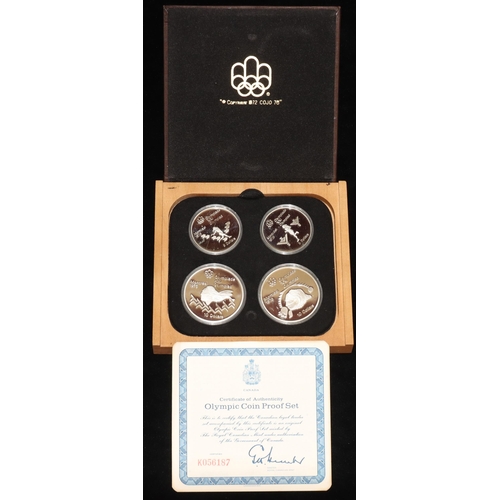 550 - Elizabeth II Canadian Olympic Games Montreal 1976 4 coin silver proof set, 1975 (boxed with certific... 