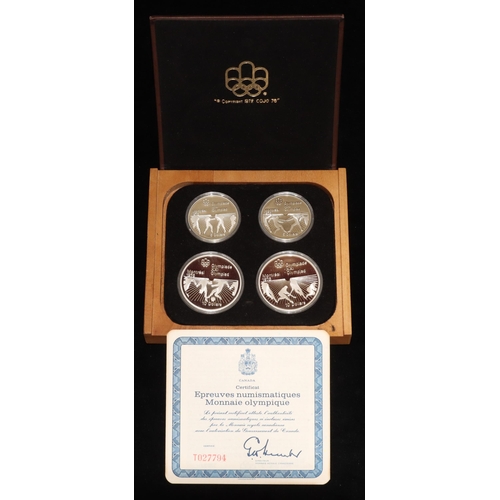 551 - Elizabeth II Canadian Olympic Games Montreal 1976 4 coin silver proof set, 1976 (boxed with certific... 