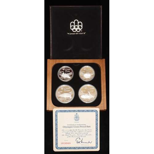 552 - Elizabeth II Canadian Olympic Games Montreal 1976 4 coin silver proof set, 1976 (boxed with certific... 