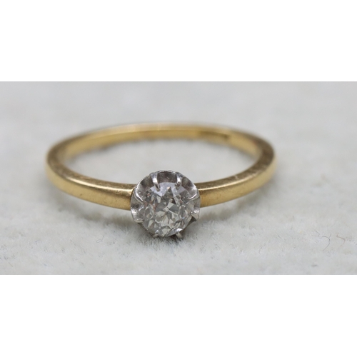 632 - A solitaire diamond ring, approx. 0.25ct, Size M, 2.1 grams