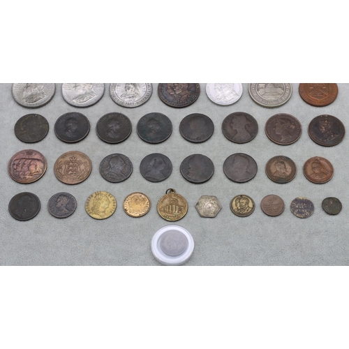 670 - A selection of 18th/19th and early 20th Century coins, medallions and tokens