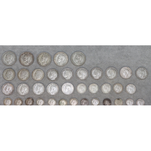 672 - A quantity of various British silver coins, 200 grams