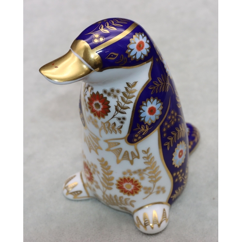 70 - A Royal Crown Derby paperweight in the form of a platypus, 12cm high