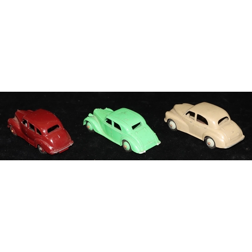 817 - 3 Dinky Toys cars, Austin Devon, Riley and Morris Oxford (3)