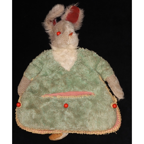 819 - A 19th/20th Century needlework case in the form of a rabbit, 41cm high