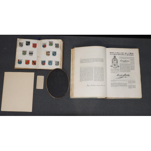 830 - A leather bound album containing copies of various seals, 1 book 