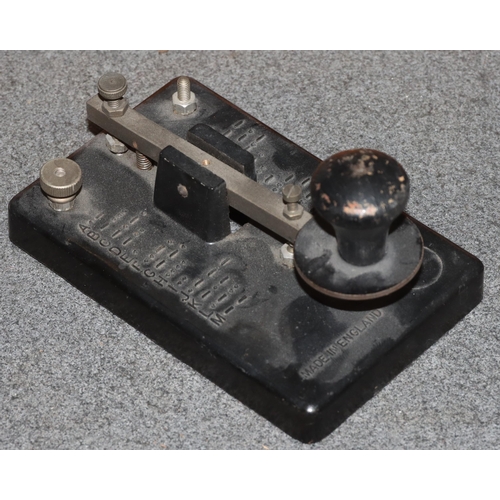 876 - GWR train ashtray with hinged top, 7cm wide, a telegraphic code sender, a quantity of letter stamps ... 