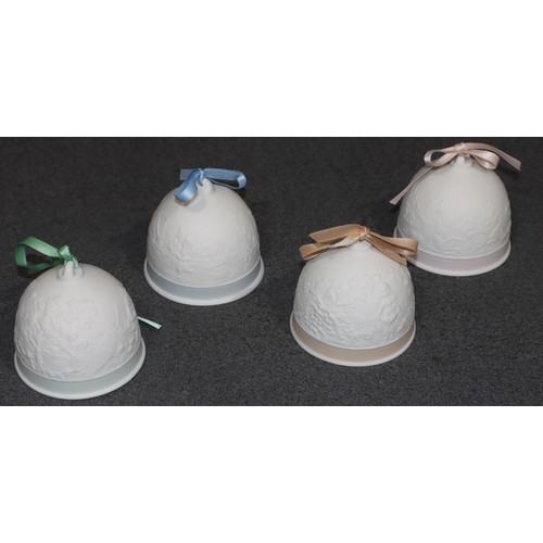 126 - 4 Lladro china bells (3 boxed)