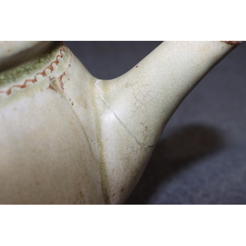 151 - A glazed Spongeware round trumpet shaped bowl, 18cm diameter, a glazed earthenware round trumpet sha... 