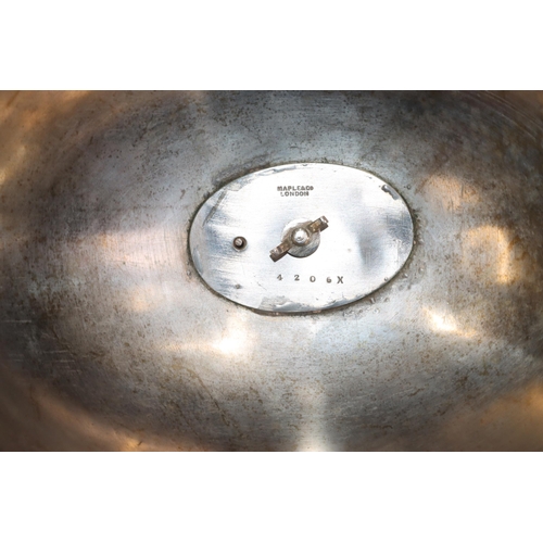 322 - 2 plain Maple & Co. silver plated oval meat covers with handles, 36cm x 28.5cm and 30.5cm x 24cm (2)