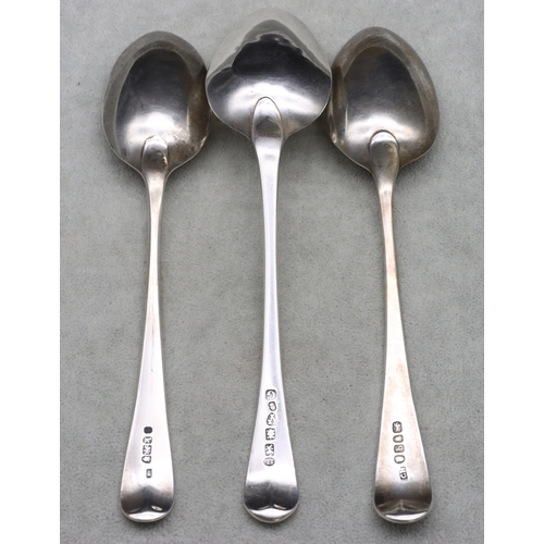 331 - An 18th Century George III silver tablespoon, Newcastle 1797, maker's mark IL (bowl dented) and 2 Ge... 