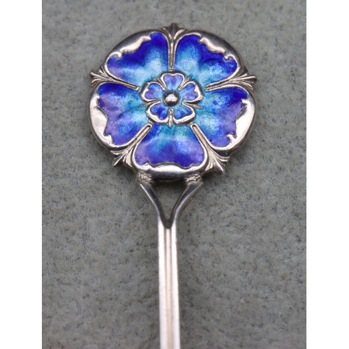 337 - An Edward VII WJ Holmes for Liberty & Co. silver and enamelled teaspoon with turquoise and blue enam... 