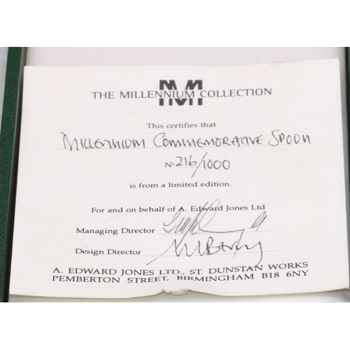 369 - A modern Birmingham 925 silver Millennium limited edition 216, with certificate and boxed